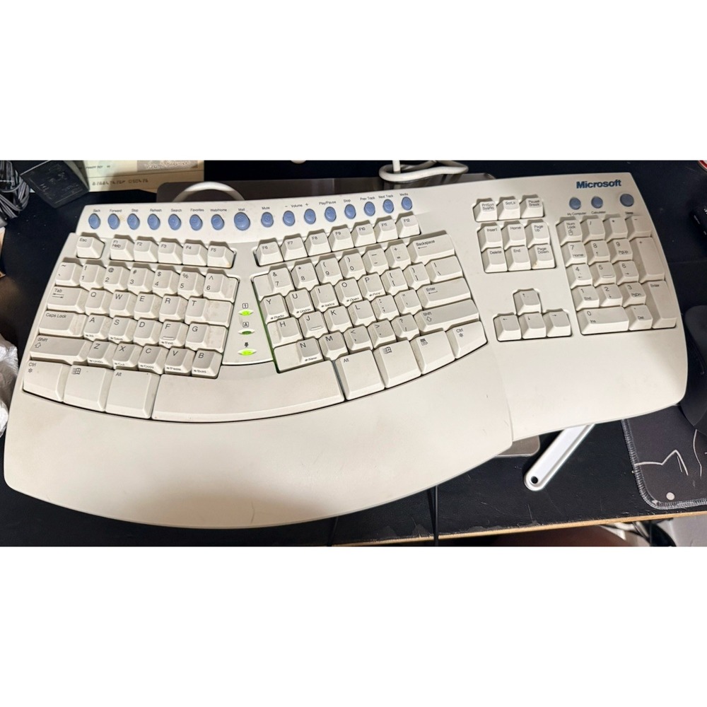 Microsoft Natural Pro Ergonomic USB PS/2 Keyboard Model RT9431 V:5FTW Tested